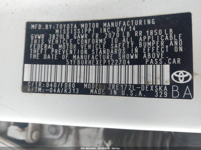 2014 Toyota COROLLA S PLUS photo 9