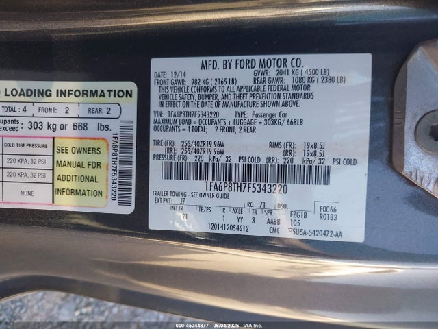 2015 FORD MUSTANG ECOBOOST — фото 9