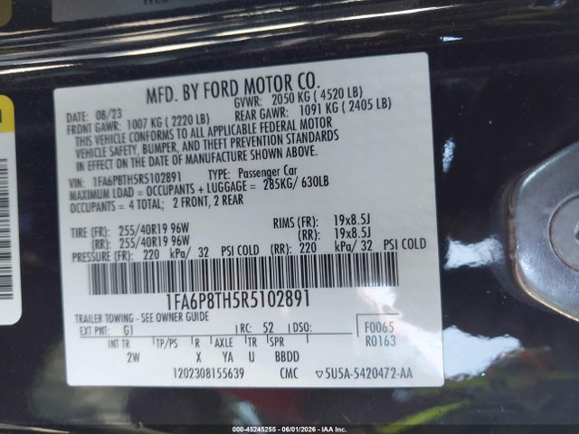 2024 FORD MUSTANG ECOBOOST FASTBACK 照片 9