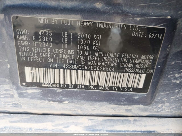 2014 Subaru LEGACY 2.5I PREMIUM — фото 9