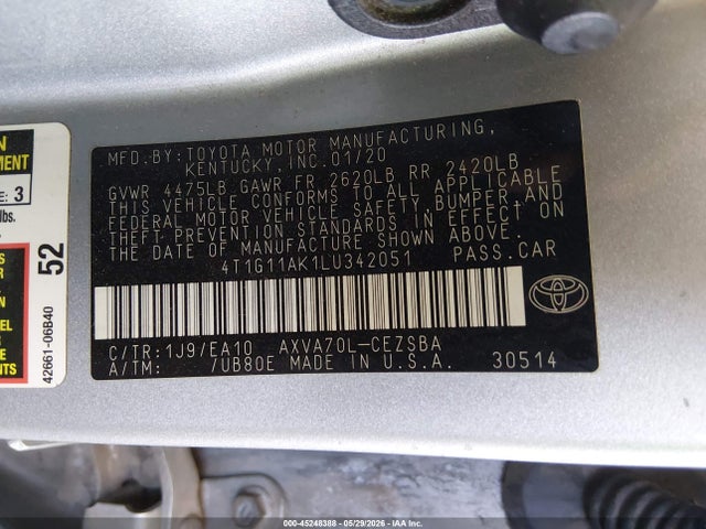 2020 Toyota CAMRY SE photo 9