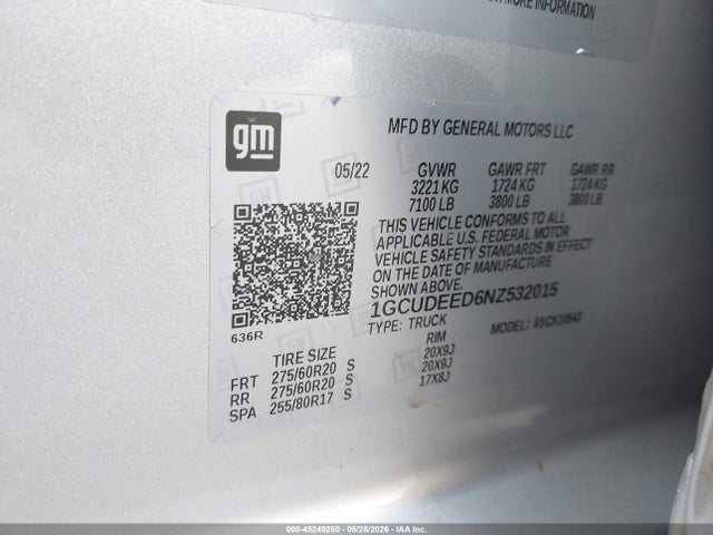 صورة 9 لـ 2022 Chevrolet SILVERADO 1500 4WD SHORT BED RST