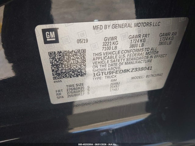 2019 GMC SIERRA 1500 DENALI photo 9