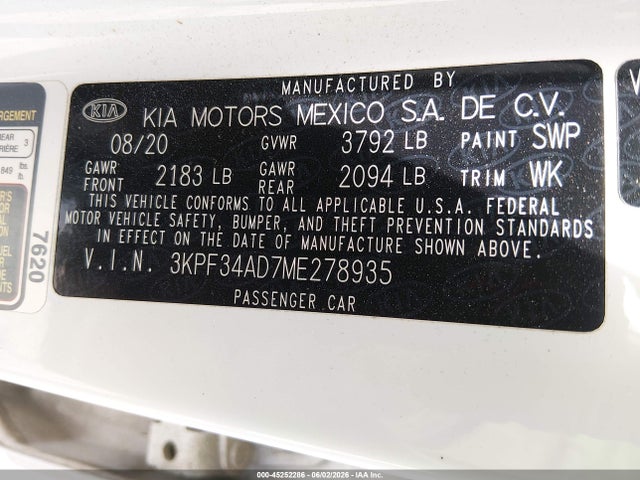 2021 KIA FORTE GT-LINE photo 9