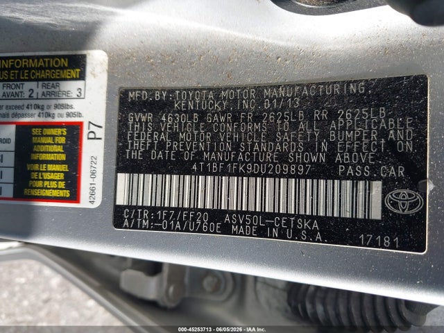 صورة 9 لـ 2013 Toyota CAMRY SE