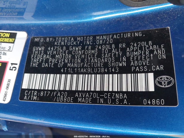 2020 Toyota CAMRY LE 照片 9