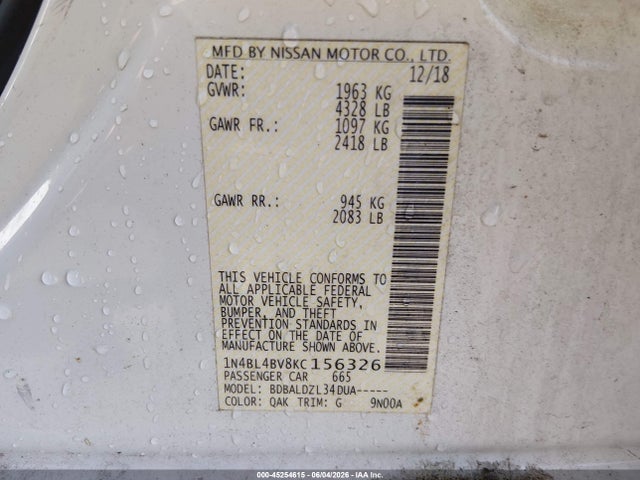 2019 Nissan ALTIMA 2.5 S photo 9