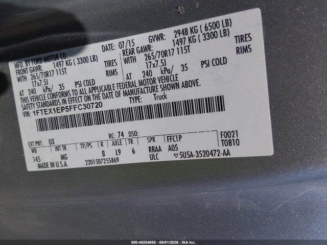 2015 FORD F-150 XLT 照片 9