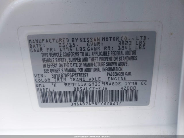 2015 Nissan SENTRA S 照片 9