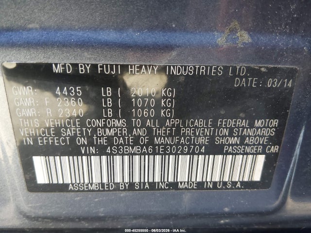 صورة 9 لـ 2014 Subaru LEGACY 2.5I