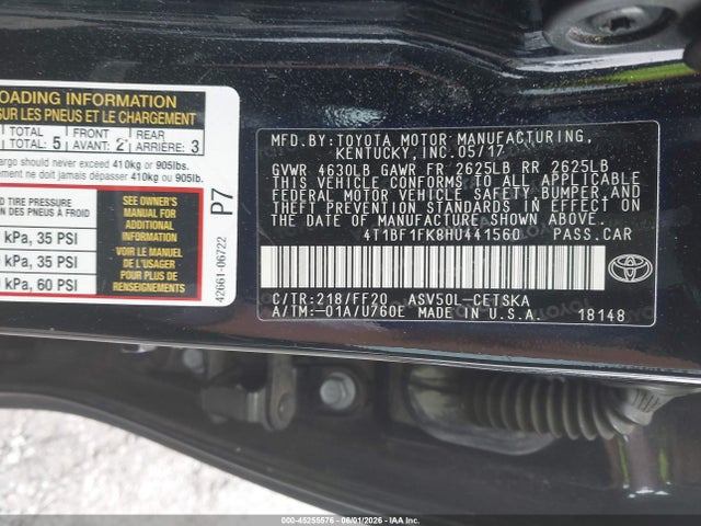 2017 TOYOTA CAMRY SE 9
