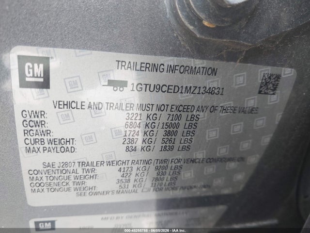 2021 GMC SIERRA 1500 4WD SHORT BOX ELEVATION — фото 9