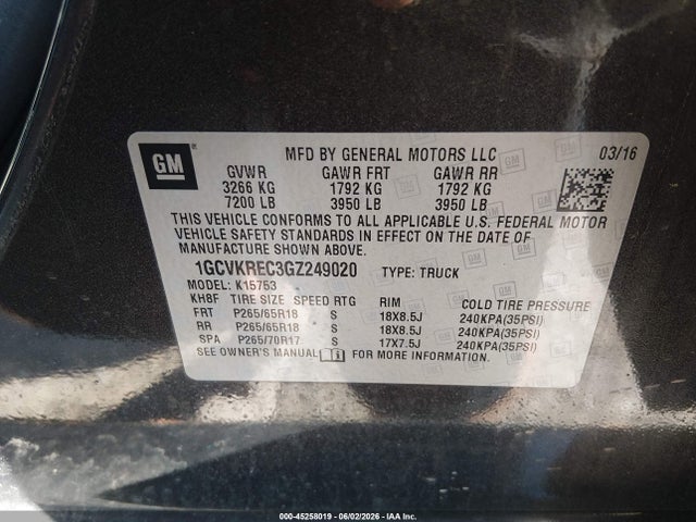 2016 Chevrolet SILVERADO 1500 2LT — фото 9