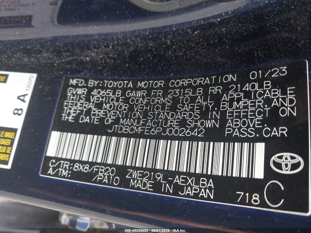 2023 Toyota COROLLA HYBRID LE photo 9
