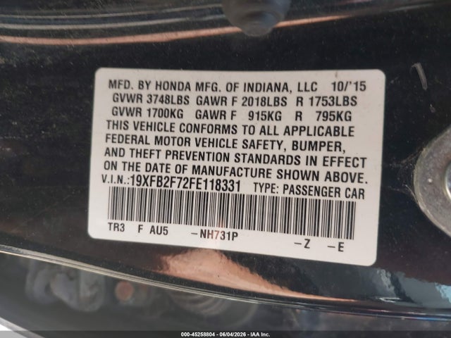 2015 Honda CIVIC SE 照片 9