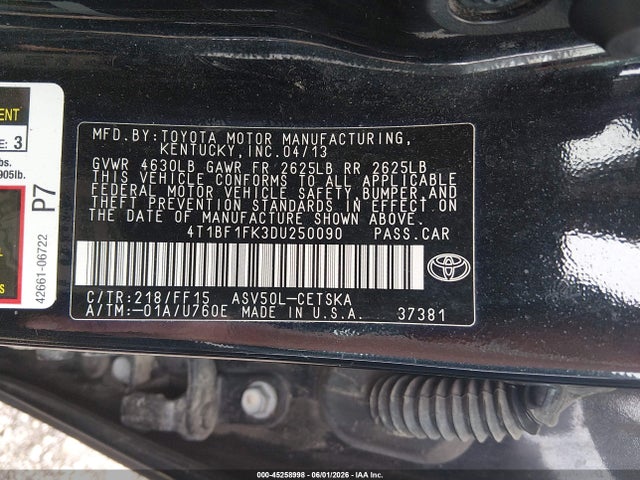 2013 Toyota CAMRY SE photo 9