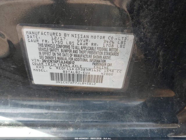 2018 Nissan VERSA 1.6 SV 照片 9