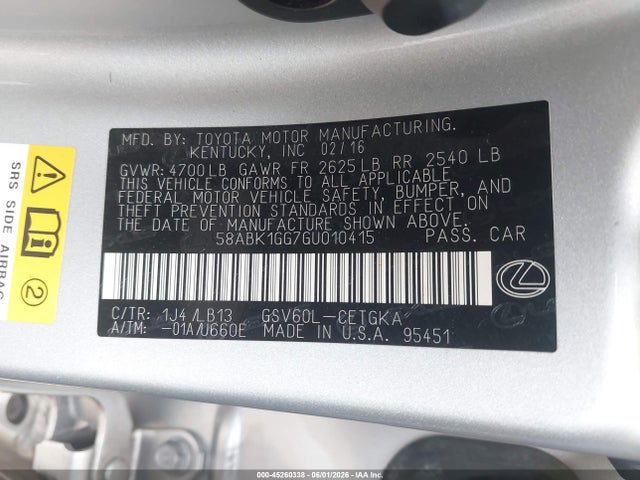 2016 Lexus ES 350 photo 9
