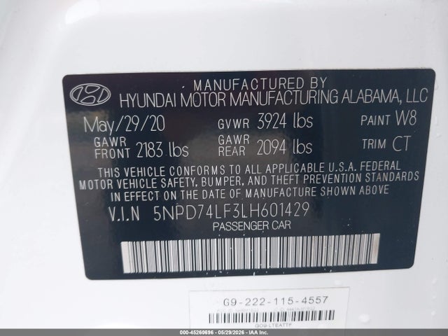 صورة 9 لـ 2020 Hyundai ELANTRA SE