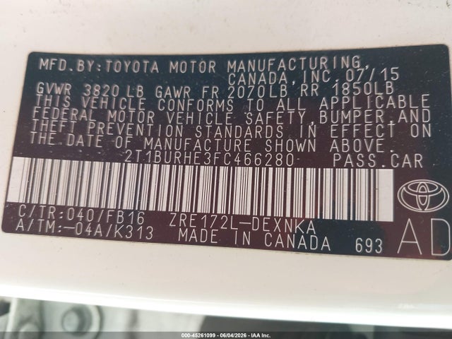 2015 Toyota COROLLA LE 照片 9