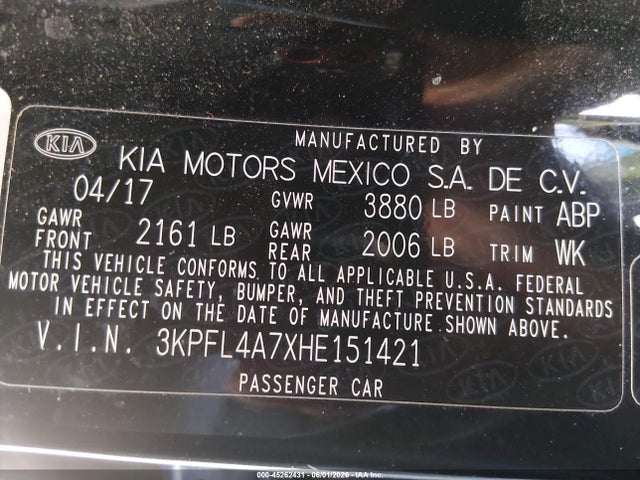 2017 KIA FORTE S 照片 9