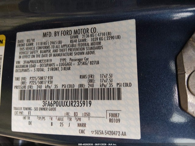 صورة 9 لـ 2018 FORD FUSION HYBRID S