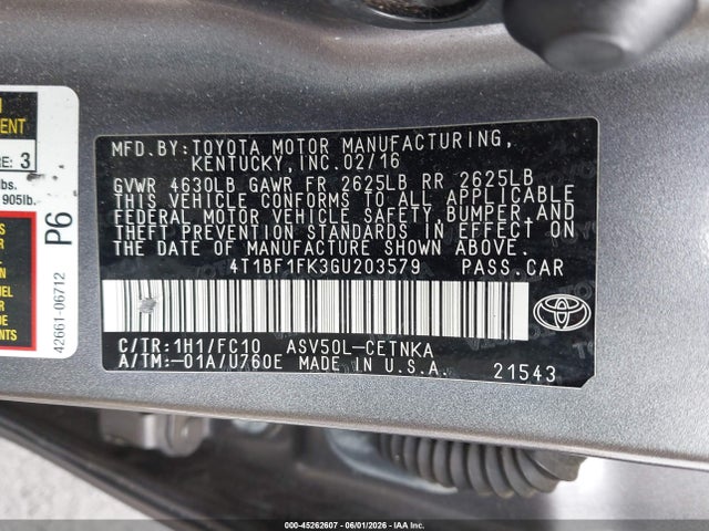 2016 Toyota CAMRY LE — фото 9