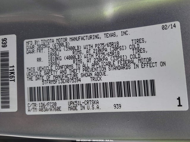 2014 Toyota TUNDRA SR5 4.6L V8 照片 9