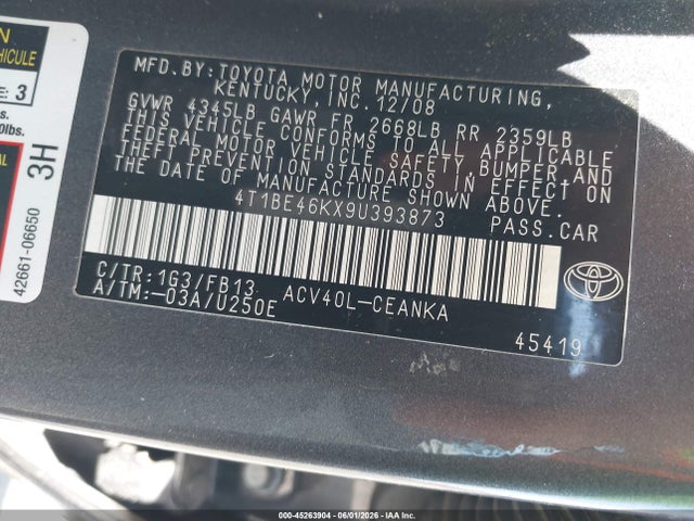 2009 Toyota CAMRY LE 照片 9
