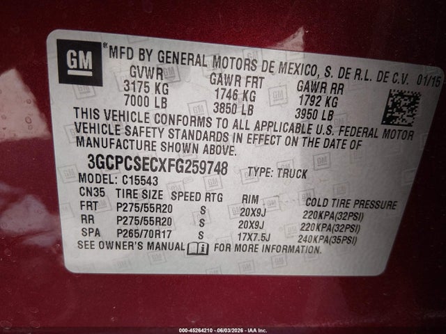 2015 Chevrolet SILVERADO 1500 1LZ 照片 9