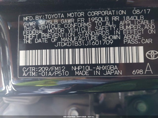 صورة 9 لـ 2018 Toyota PRIUS C THREE