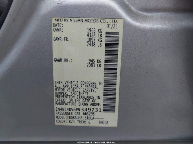 2023 NISSAN ALTIMA SV FWD 9