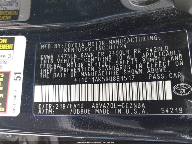 2024 Toyota CAMRY LE 照片 9