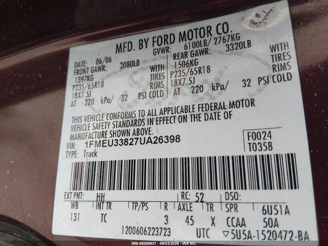 صورة مصغرة 9 لـ 2007 FORD EXPLORER SPORT TRAC LIMITED