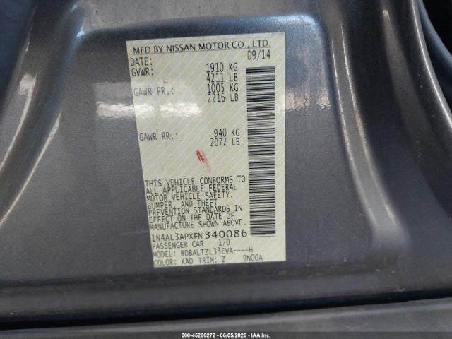 2015 Nissan ALTIMA 2.5 SL 照片 9