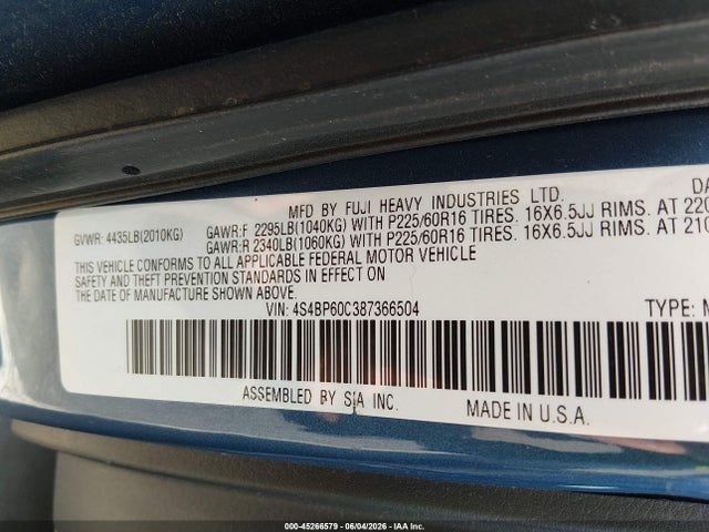 2008 Subaru OUTBACK — фото 9