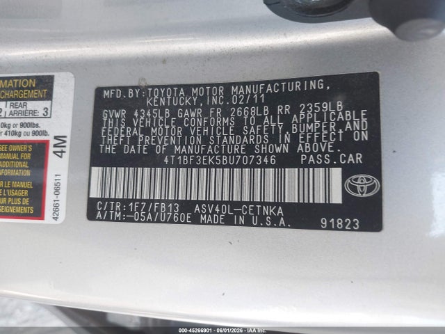 صورة 9 لـ 2011 Toyota CAMRY LE