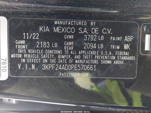 صورة 9 لـ 2023 KIA FORTE LXS