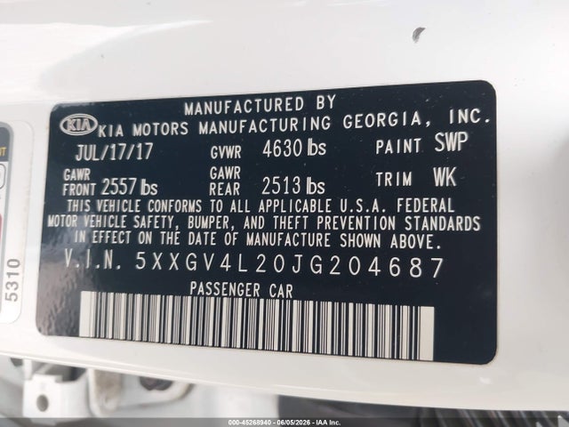 2018 KIA OPTIMA SX TURBO photo 9
