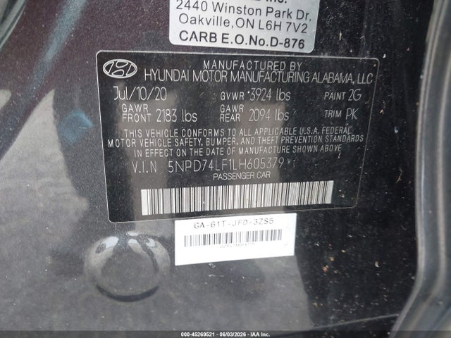 2020 Hyundai ELANTRA SE 照片 9