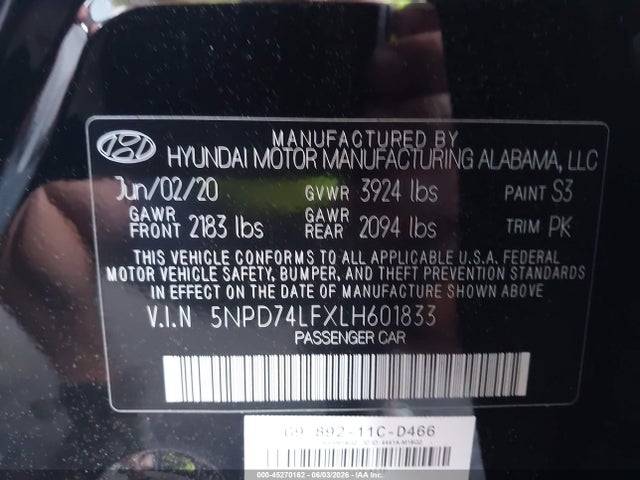 2020 Hyundai ELANTRA SE 照片 9