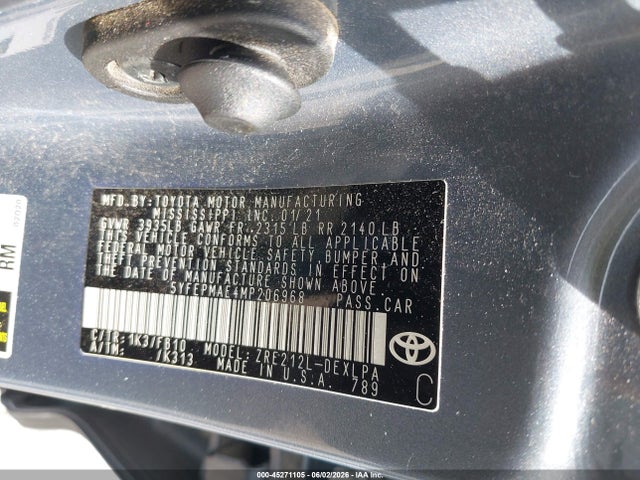 2021 TOYOTA COROLLA LE 9