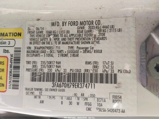 صورة 9 لـ 2014 FORD FUSION SE