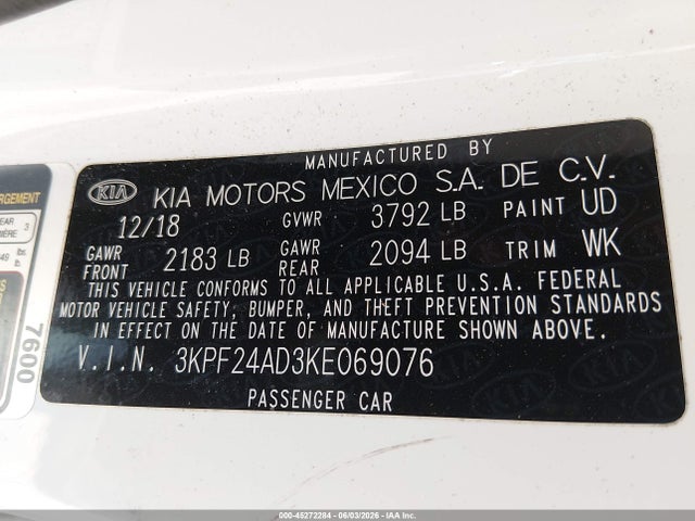 صورة 9 لـ 2019 KIA FORTE FE