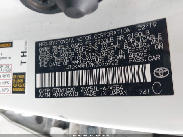 صورة 9 لـ 2019 Toyota PRIUS LE