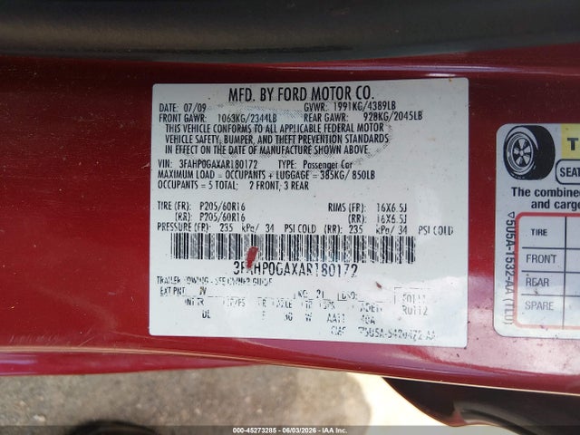 صورة 9 لـ 2010 FORD FUSION S