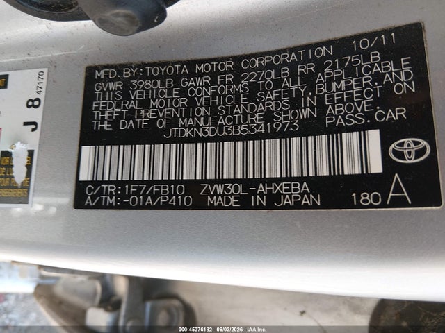 2011 Toyota PRIUS TWO 照片 9