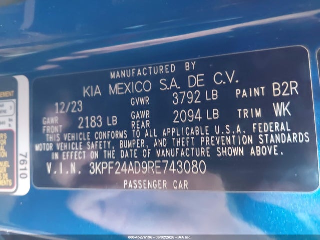 صورة 9 لـ 2024 KIA FORTE LXS