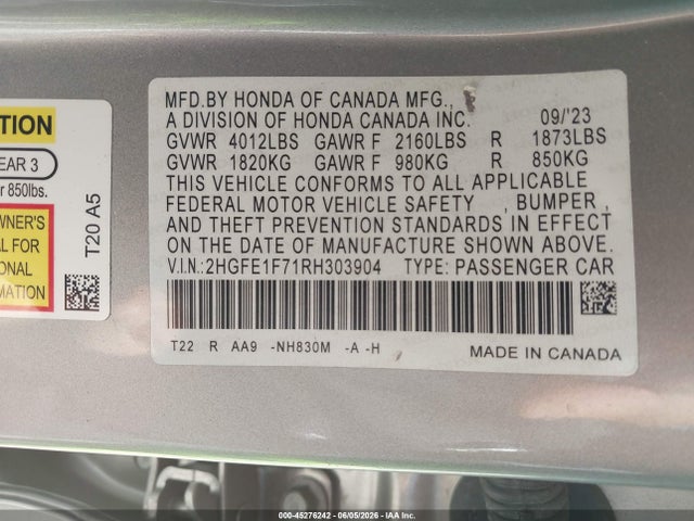 صورة 9 لـ 2024 Honda CIVIC EX