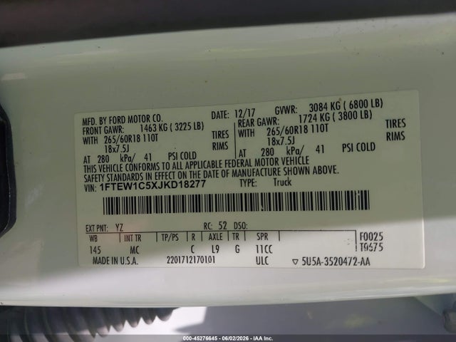 2018 FORD F-150 XLT 照片 7